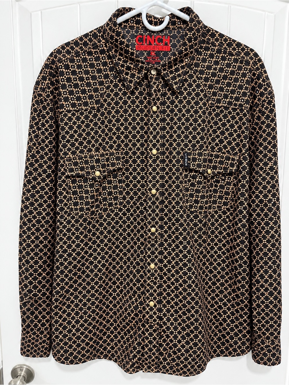 CINCH Modern Fit Men’s XL Geometric Pearl Snap Western Cowboy Shirt